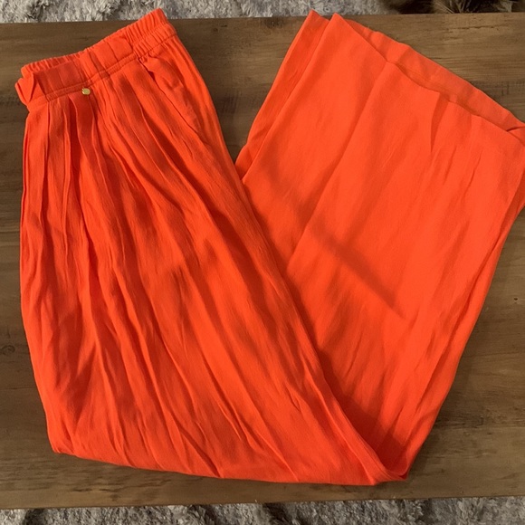 Anthropologie Harlyn coral flowy pants, size S - Picture 2 of 5
